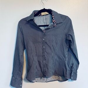 LC collared button up striped top size large